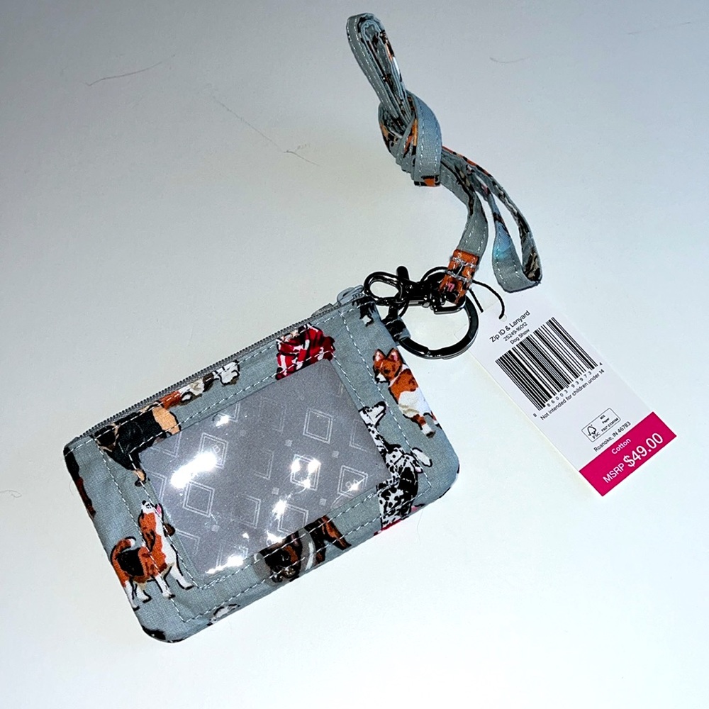 Vera Bradley Zip ID & Lanyard Dog Show